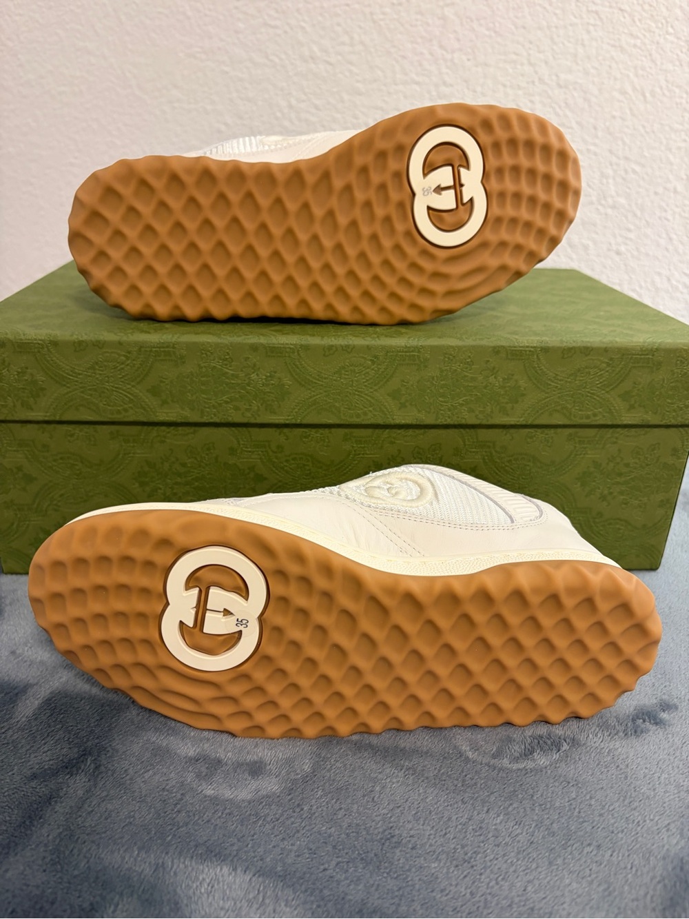 Brand New Women’s Gucci MAC80 Embroidered Sneakers ‘White Gum’ Sz 35 (US 5) - Picture 8 of 9